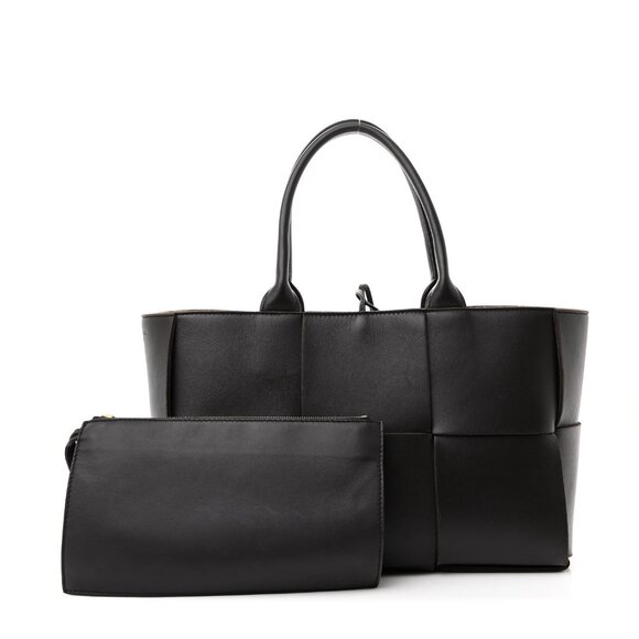 Bottega Veneta Nappa Maxi Intrecciato Small Arco Tote Fondant Dark Brown Handbag - Picture 1 of 6